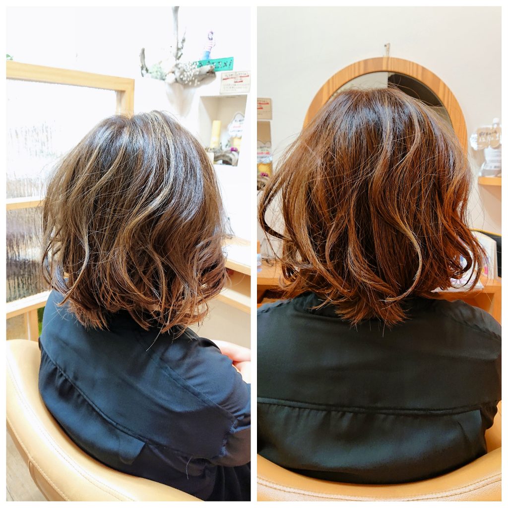 ハイライトデザイン Hair Make Give Charm ギブチャーム 守山市 美容室 託児サービス